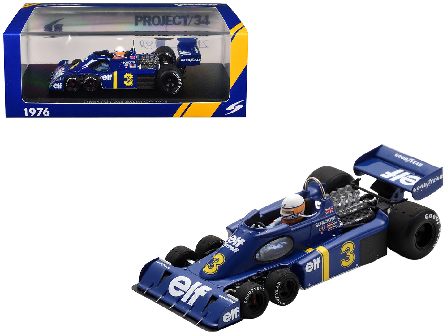 Tyrrell P34 #3 Jody Scheckter Formula One F1 "Dutch GP" (1976) with Driver 1/43 Model Car