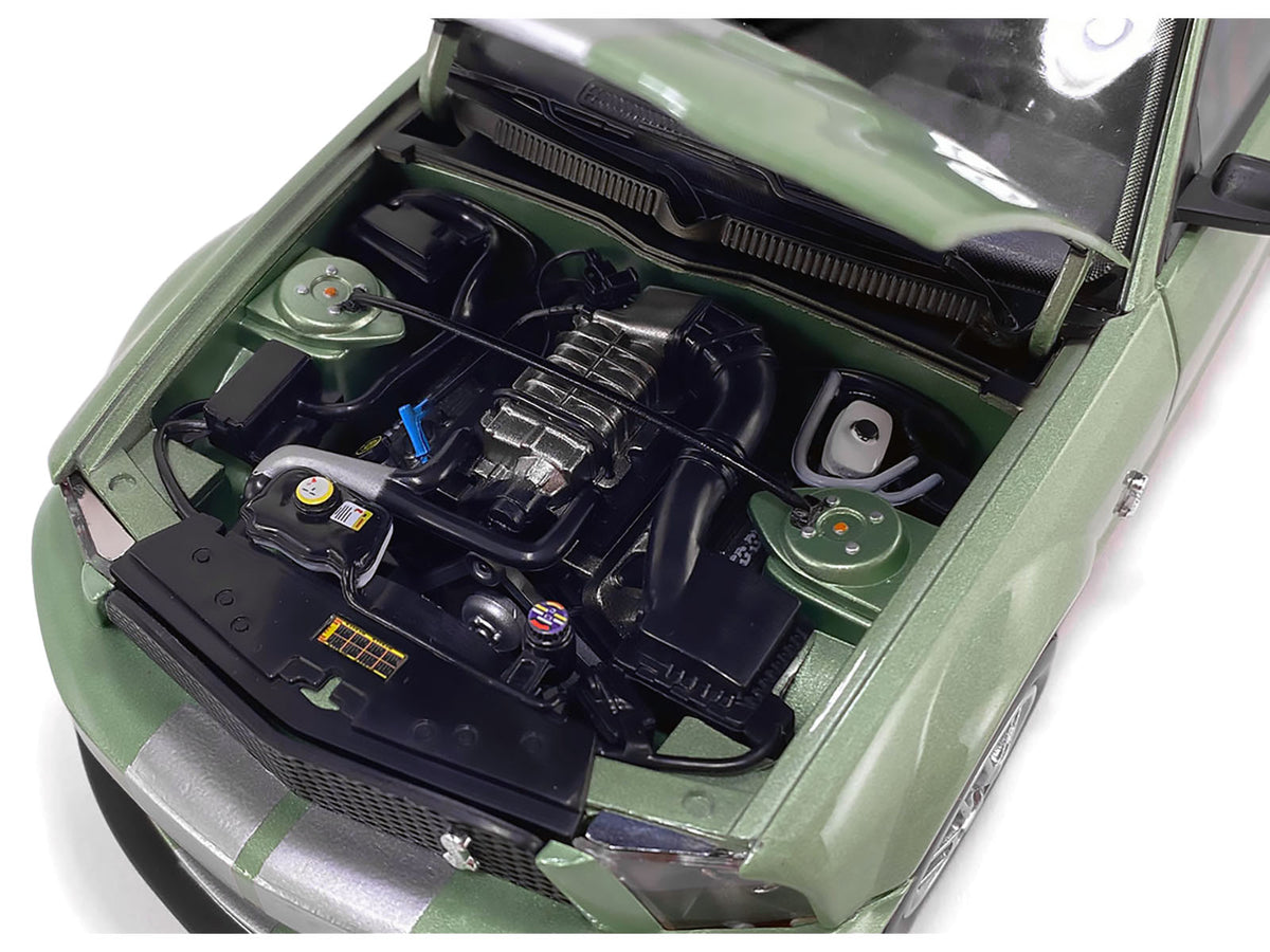 2007 Ford Shelby GT500 Lime Green Metallic with Silver Stripes "Shelby Collectibles" Series 1/18 Diecast Model Car