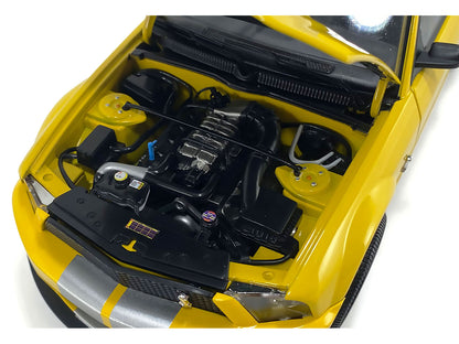 2007 Ford Shelby GT500 Yellow with Silver Stripes "Shelby Collectibles" Series 1/18 Diecast Model Car