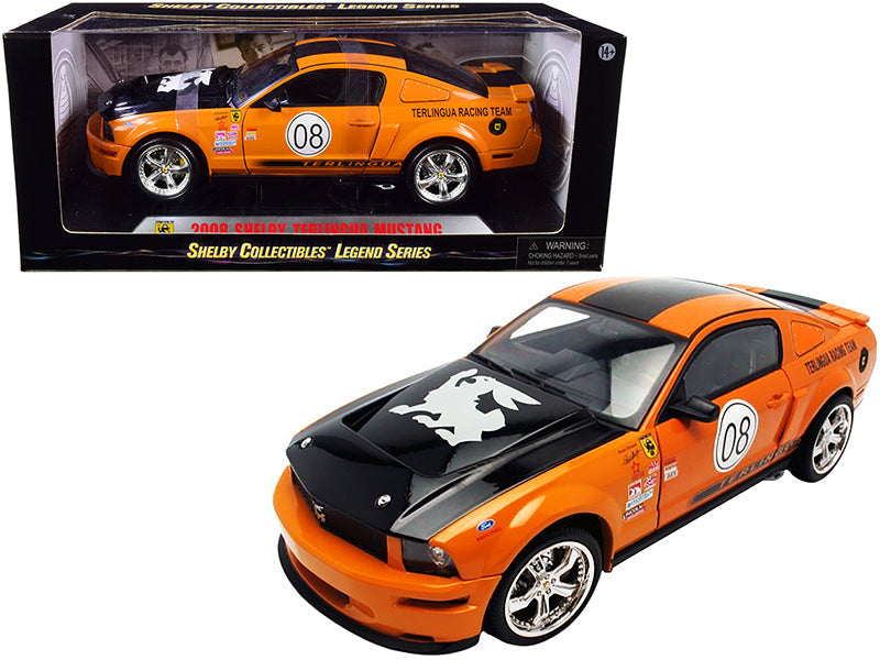 2008 Ford Shelby Mustang #08 "Terlingua" Orange and Black "Shelby Collectibles Legend" Series 1/18 Diecast Model Car