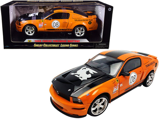 2008 Ford Shelby Mustang #08 "Terlingua" Orange and Black "Shelby Collectibles Legend" Series 1/18 Diecast Model Car