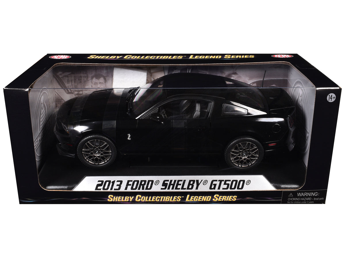 2013 Ford Shelby Mustang Cobra GT500 SVT Black with Black Stripes 1/18 Diecast Car Model
