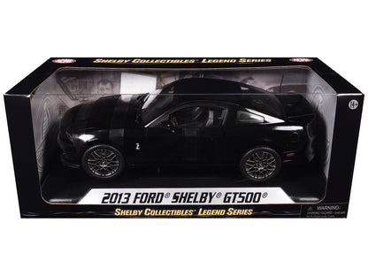 2013 Ford Shelby Mustang Cobra GT500 SVT Black with Black Stripes 1/18 Diecast Car Model