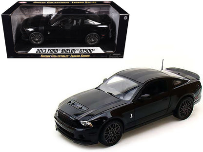 2013 Ford Shelby Mustang Cobra GT500 SVT Black with Black Stripes 1/18 Diecast Car Model