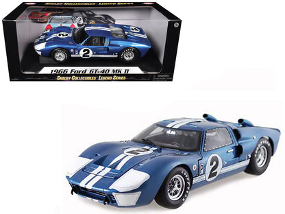 1966 Ford GT40 GT 40 Mark II #2 Blue 12 Hours of Sebring 1/18 Diecast Car Model