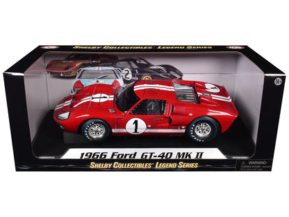 1966 Ford GT-40 MK 2 Red #1 1/18 Diecast Model Car