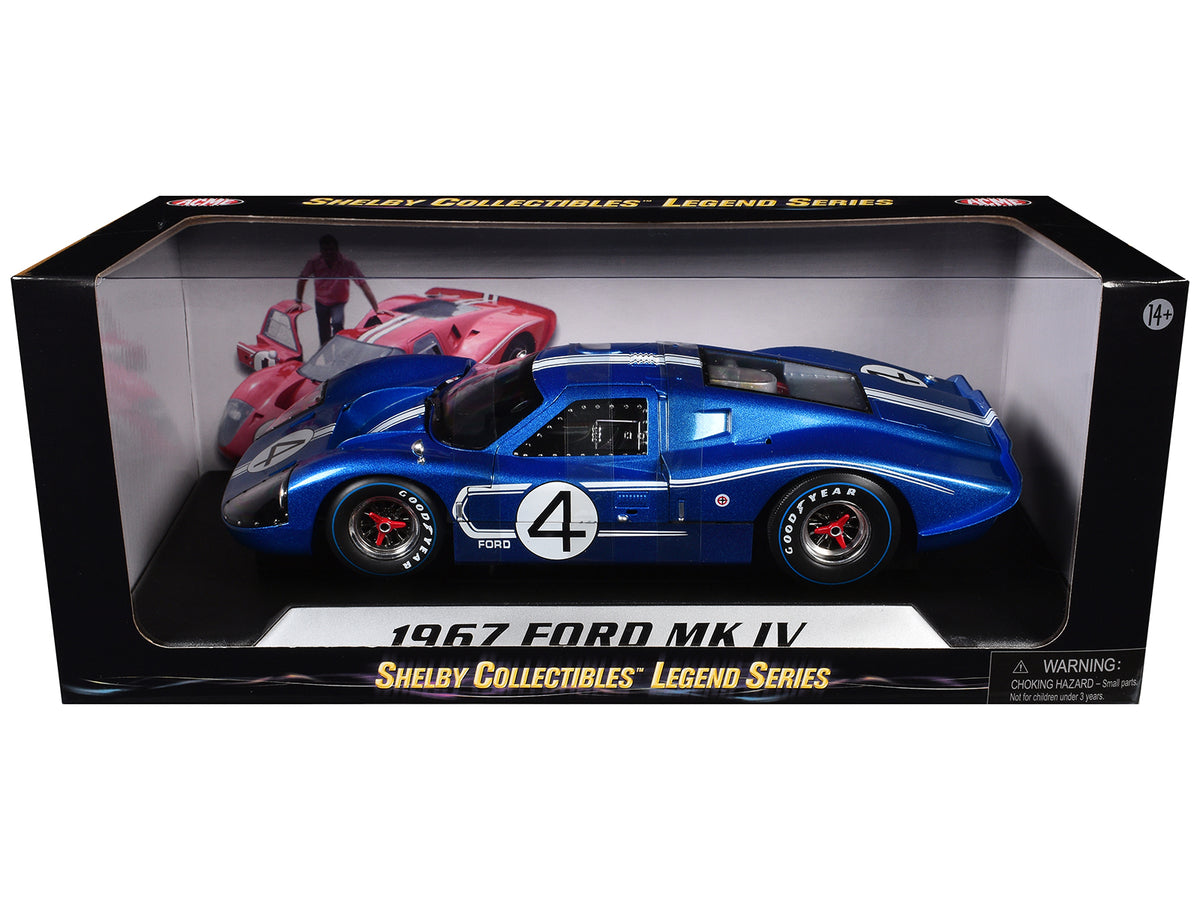 Ford GT MK IV #4 Blue L. Ruby - D. Hulme 24 Hours of Le Mans (1967) 1/18 Diecast Model Car