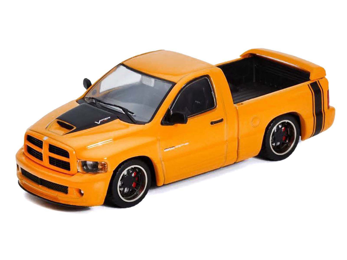 2003 Dodge Ram SRT-10 Pickup Truck Yellow with Black Tail Stripe 1/64 Diecast Model Car