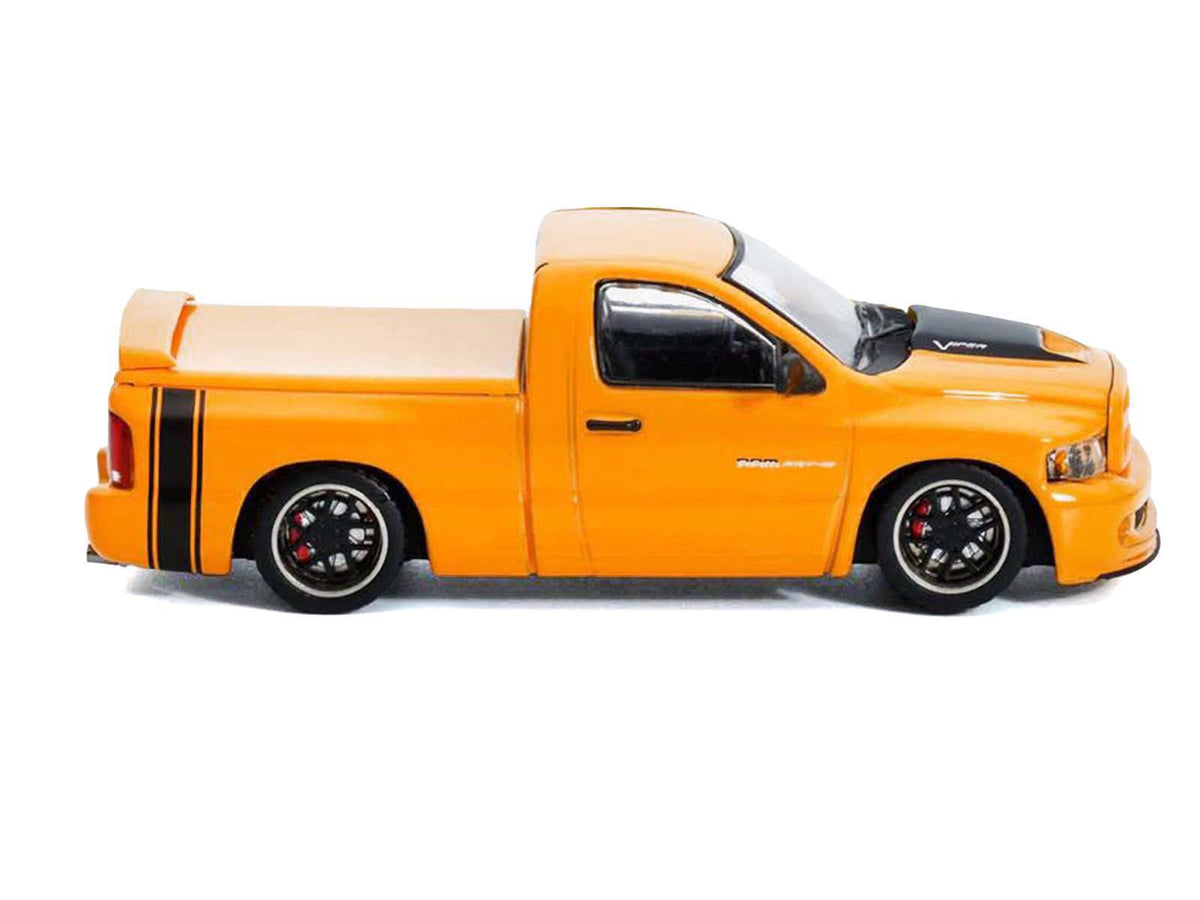 2003 Dodge Ram SRT-10 Pickup Truck Yellow with Black Tail Stripe 1/64 Diecast Model Car