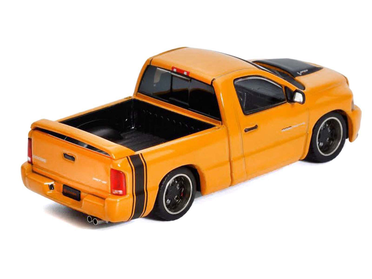 2003 Dodge Ram SRT-10 Pickup Truck Yellow with Black Tail Stripe 1/64 Diecast Model Car