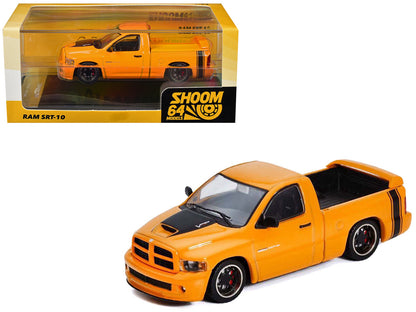 2003 Dodge Ram SRT-10 Pickup Truck Yellow with Black Tail Stripe 1/64 Diecast Model Car