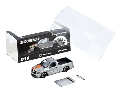 2003 Dodge Ram SRT-10 Pickup Truck Gray Metallic with Orange Stripes 1/64 Diecast Model Car