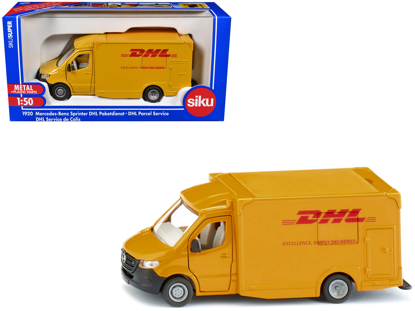 Mercedes-Benz Sprinter Van Yellow "DHL" 1/50 Diecast Model Car