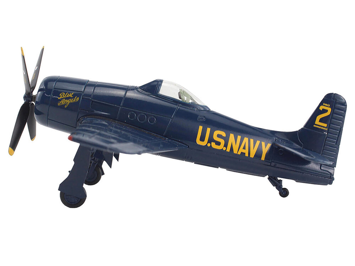 Grumman F8F Bearcat Fighter Aircraft "Blue Angels #2" (1946) United States Navy "SkyMax Models" Series 1/72 Diecast Model