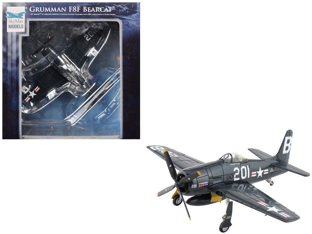 Grumman F8F-2P Bearcats Fighter Aircraft "121714 Duxford (Restored Plane)" (2014) United States Navy "SkyMax Flying Heroes" 1/72 Diecast Model