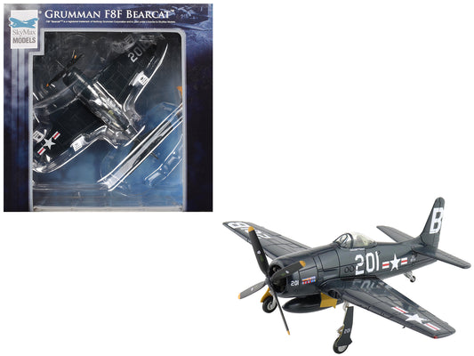 Grumman F8F-2P Bearcats Fighter Aircraft "121714 Duxford (Restored Plane)" (2014) United States Navy "SkyMax Flying Heroes" 1/72 Diecast Model
