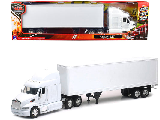 Peterbilt 387 Truck with Dry Goods Trailer White "Long Haul Truckers" Series 1/32 Diecast Model