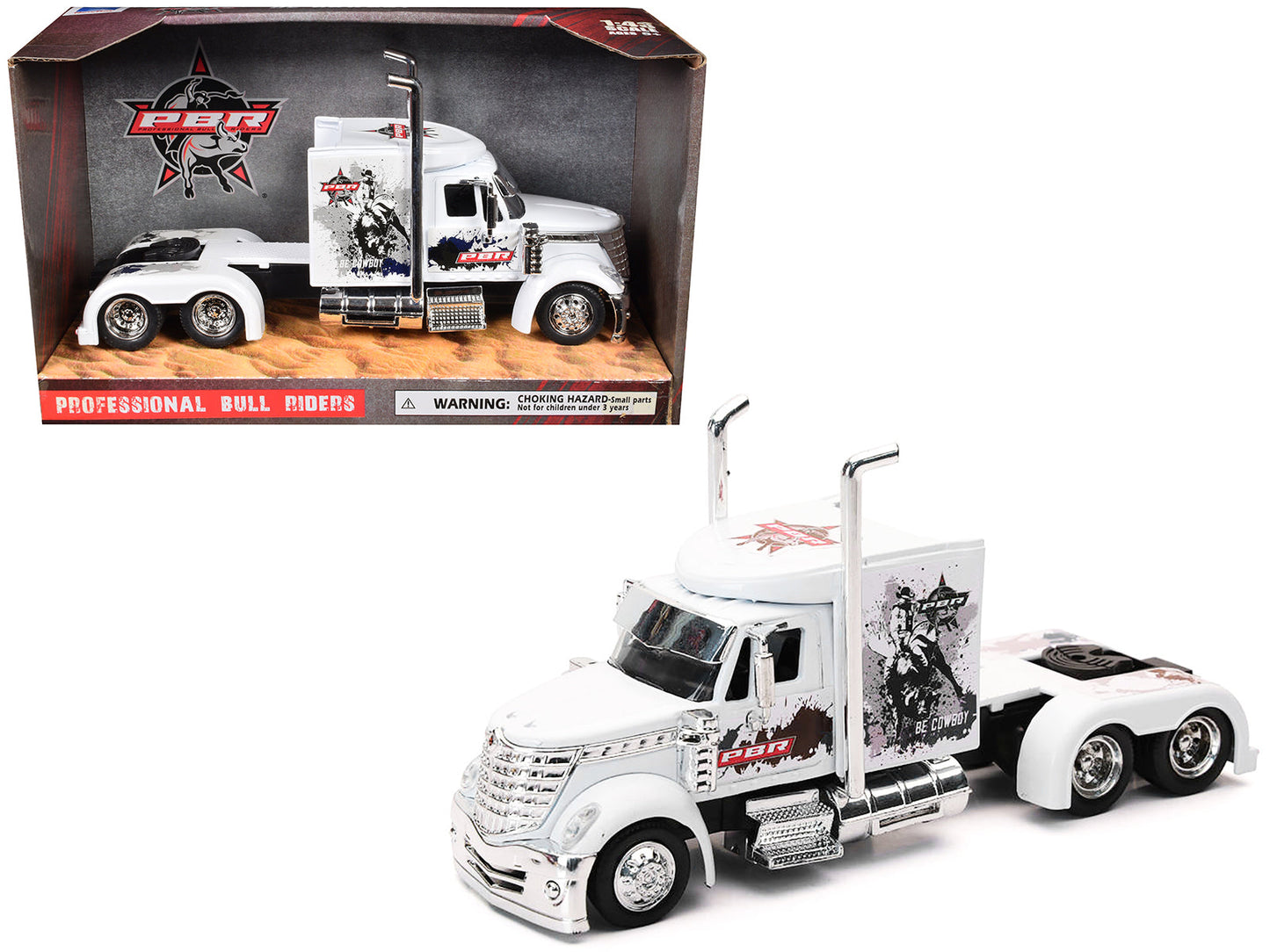 International Lonestar Truck Tractor White "PBR Professional Bull Riders" 1/43 Diecast Model