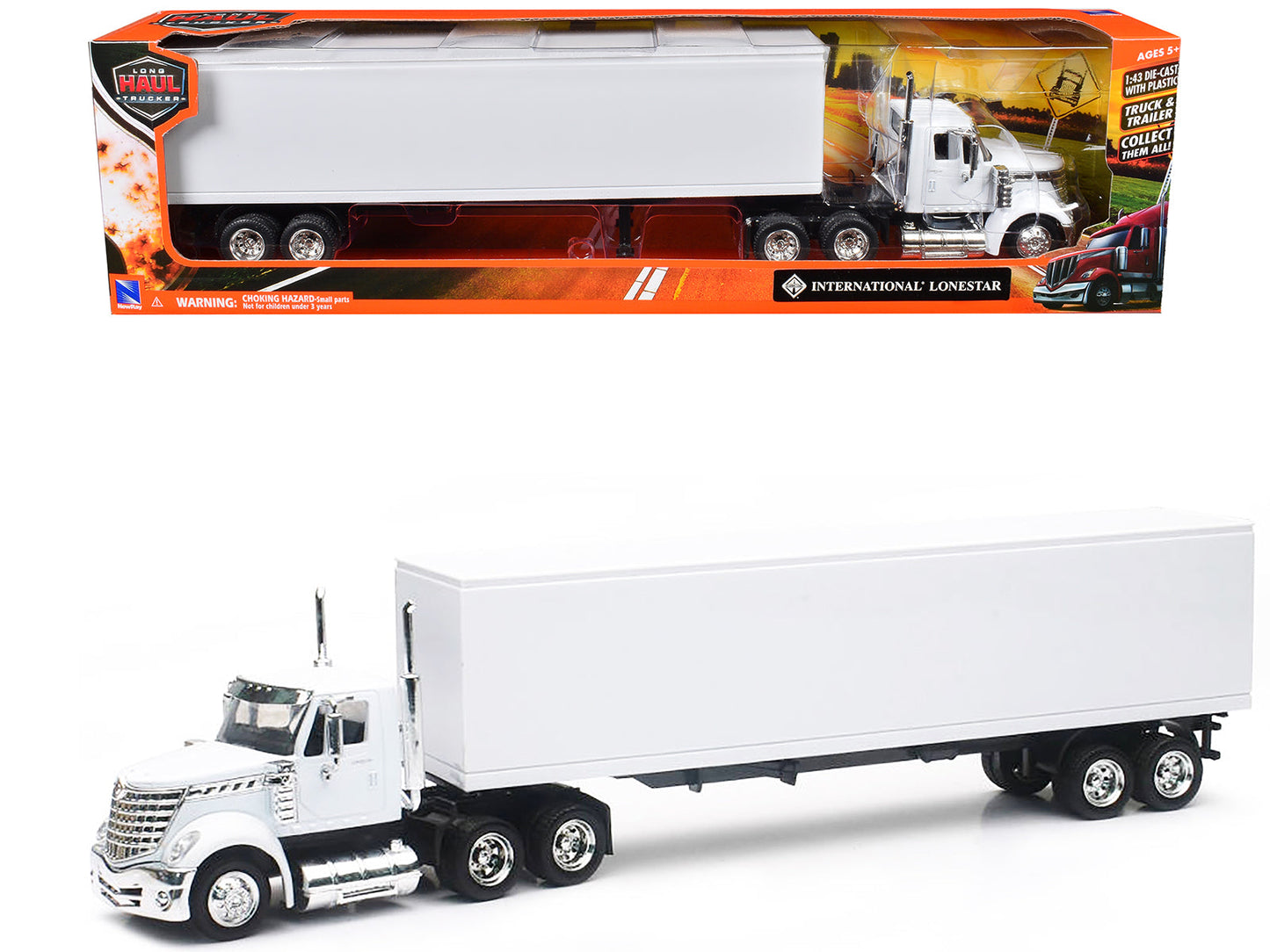 International LoneStar Truck with Dry Goods Trailer White "Long Haul Truckers" Series 1/43 Diecast Model