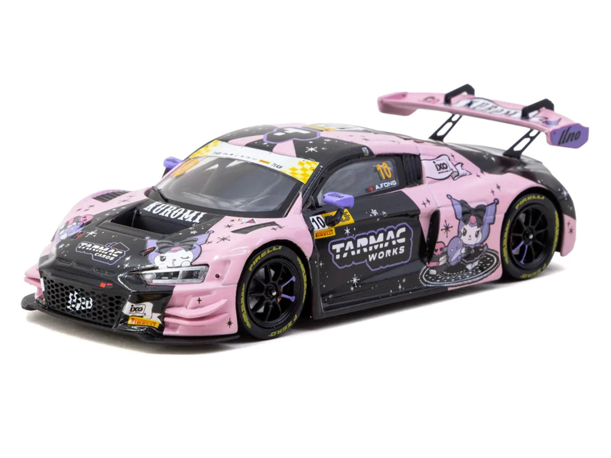 Audi R8 LMS GT3 evo II #10 Adderly Fong "Uno Racing Team - Kuromi" "Macau GT Cup - FIA GT World Cup" (2024) with A4 Poster "Hobby43" Series 1/43 Diecast Model Car