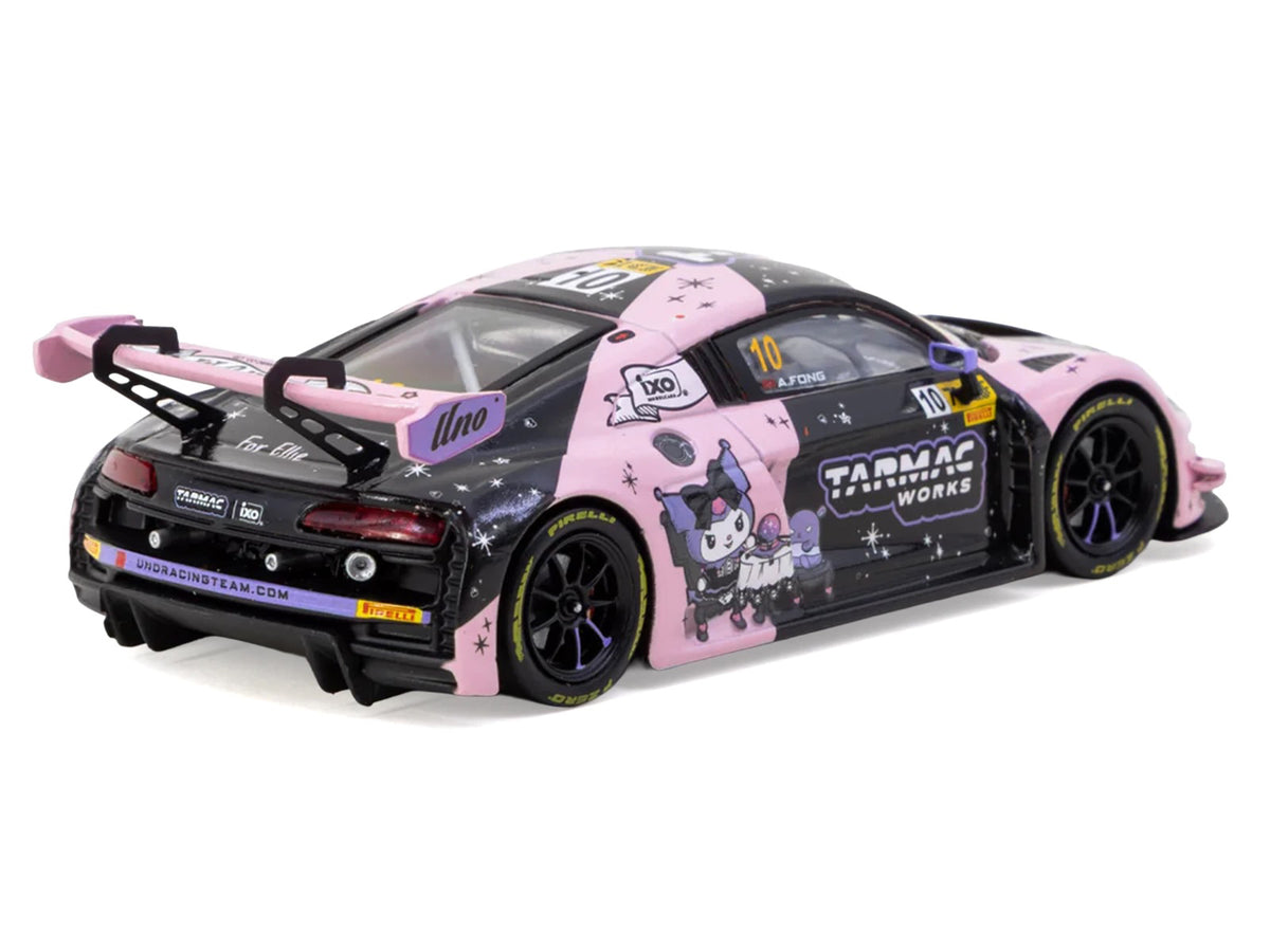 Audi R8 LMS GT3 evo II #10 Adderly Fong "Uno Racing Team - Kuromi" "Macau GT Cup - FIA GT World Cup" (2024) with A4 Poster "Hobby43" Series 1/43 Diecast Model Car