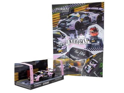 Audi R8 LMS GT3 evo II #10 Adderly Fong "Uno Racing Team - Kuromi" "Macau GT Cup - FIA GT World Cup" (2024) with A4 Poster "Hobby43" Series 1/43 Diecast Model Car