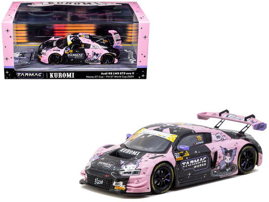 Audi R8 LMS GT3 evo II #10 Adderly Fong "Uno Racing Team - Kuromi" "Macau GT Cup - FIA GT World Cup" (2024) with A4 Poster "Hobby43" Series 1/43 Diecast Model Car