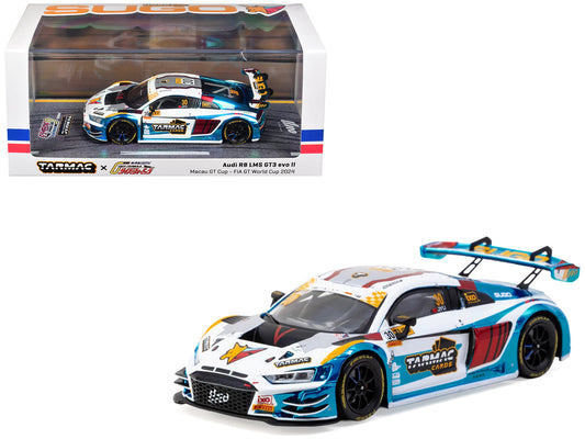 Audi R8 LMS GT3 evo II #30 James Yu "Uno Racing Team" "Macau GT Cup - FIA GT World Cup" (2024) with A4 Poster "Hobby43" Series 1/43 Diecast Model Car