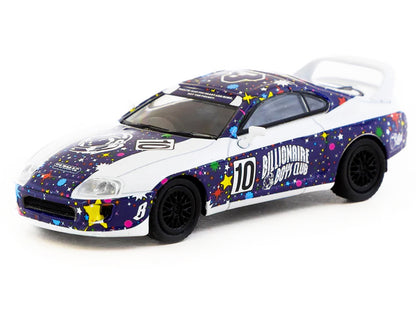 Toyota Supra RHD (Right Hand Drive) #10 "Billionaire Boys Club" Purple and White with Graphics "Hobby64" Series 1/64 Diecast Model Car