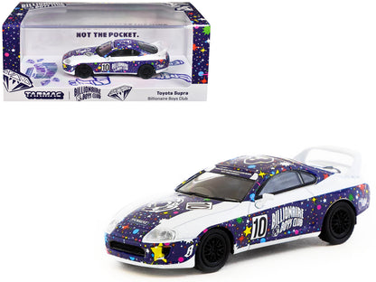 Toyota Supra RHD (Right Hand Drive) #10 "Billionaire Boys Club" Purple and White with Graphics "Hobby64" Series 1/64 Diecast Model Car