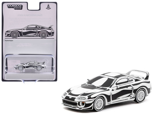 Toyota Supra "Designed by Joshua Vides" Black and White "Hobby64" Series 1/64 Diecast Model Car