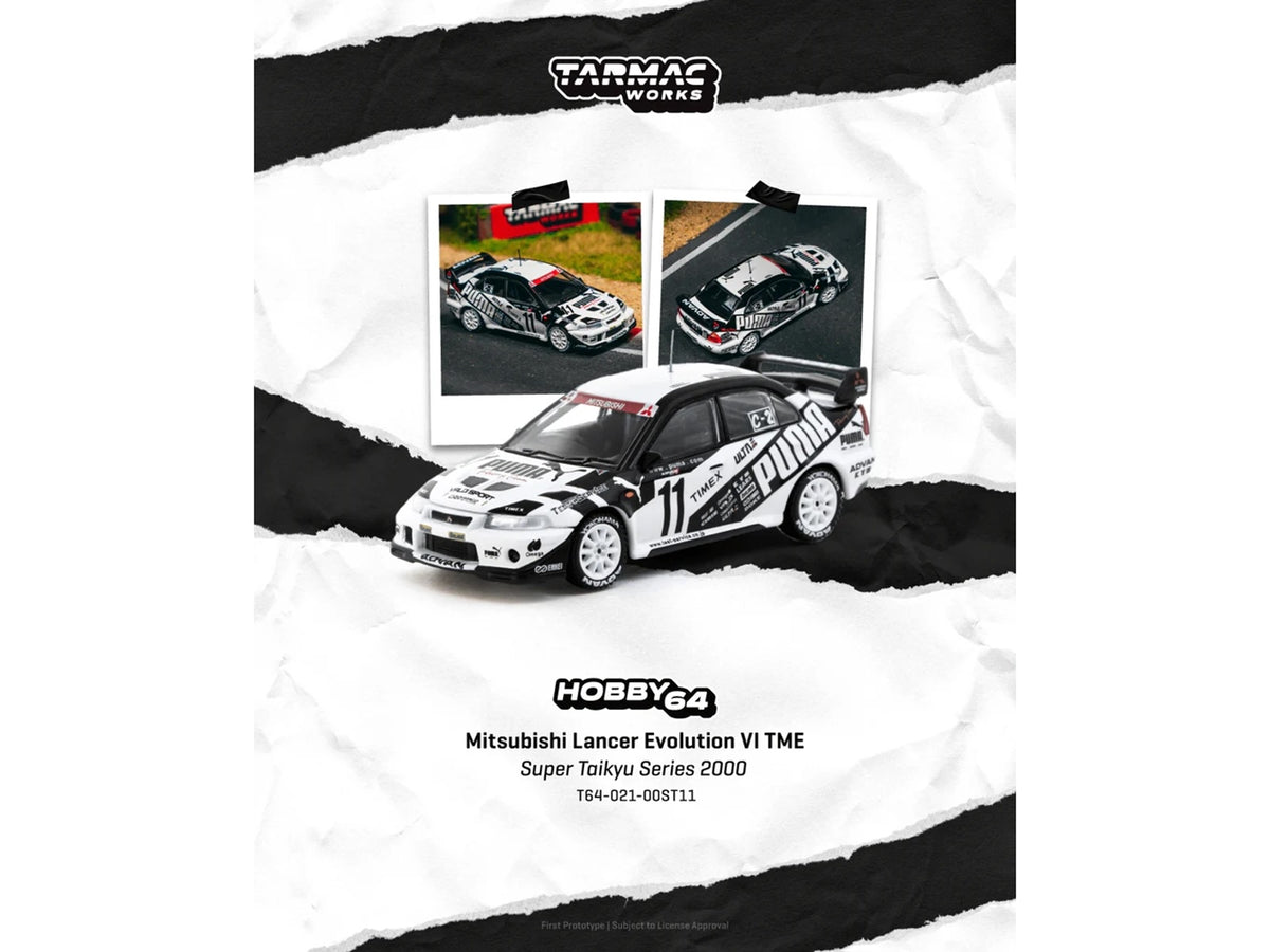 Mitsubishi Lancer Evolution VI TME RHD (Right Hand Drive) #11 Akihiko Nakaya - Takayuki Kinoshita "Puma - Super Taikyu Series" (2000) "Hobby64" Series 1/64 Diecast Model Car