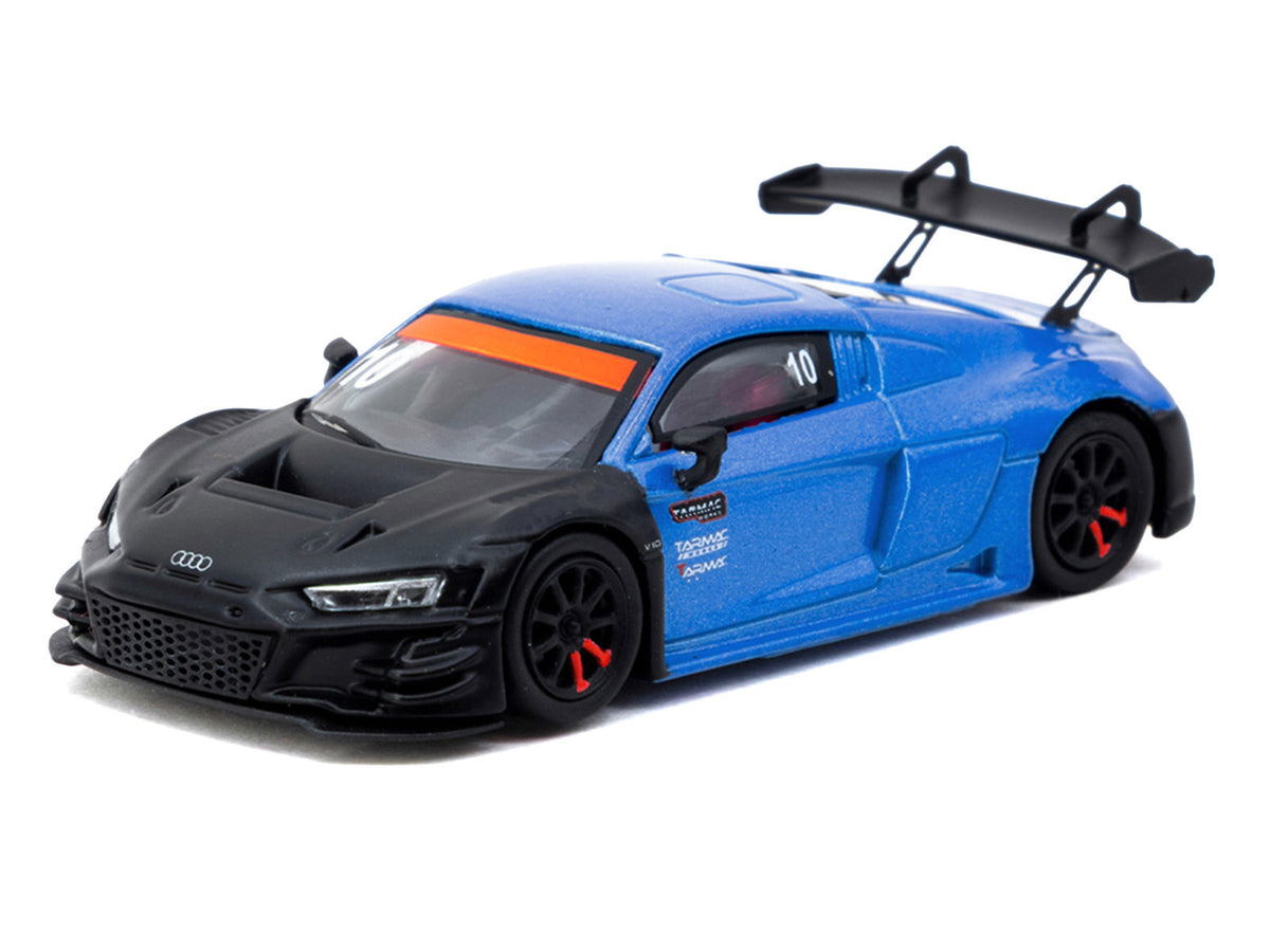 Audi R8 LMS GT3 evo II #10 "Tarmac Works 10th Anniversary" Blue Metallic and Matt Black "Hobby64" Series 1/64 Diecast Model Car