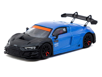 Audi R8 LMS GT3 evo II #10 "Tarmac Works 10th Anniversary" Blue Metallic and Matt Black "Hobby64" Series 1/64 Diecast Model Car