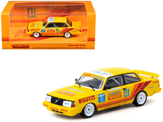 Volvo 240 Turbo #01 Per-Gunnar Andersson Winner "Thai Group A Championship Bira Circuit Pattaya" (1988) "Hobby64" Series 1/64 Diecast Model Car