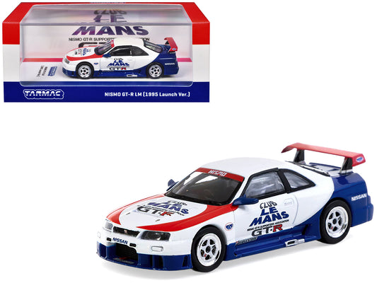 Nissan Nismo GT-R LM RHD (Right Hand Drive) "1995 Launch Version" White with Red and Blue Accents "Hobby64" Series 1/64 Diecast Model Car