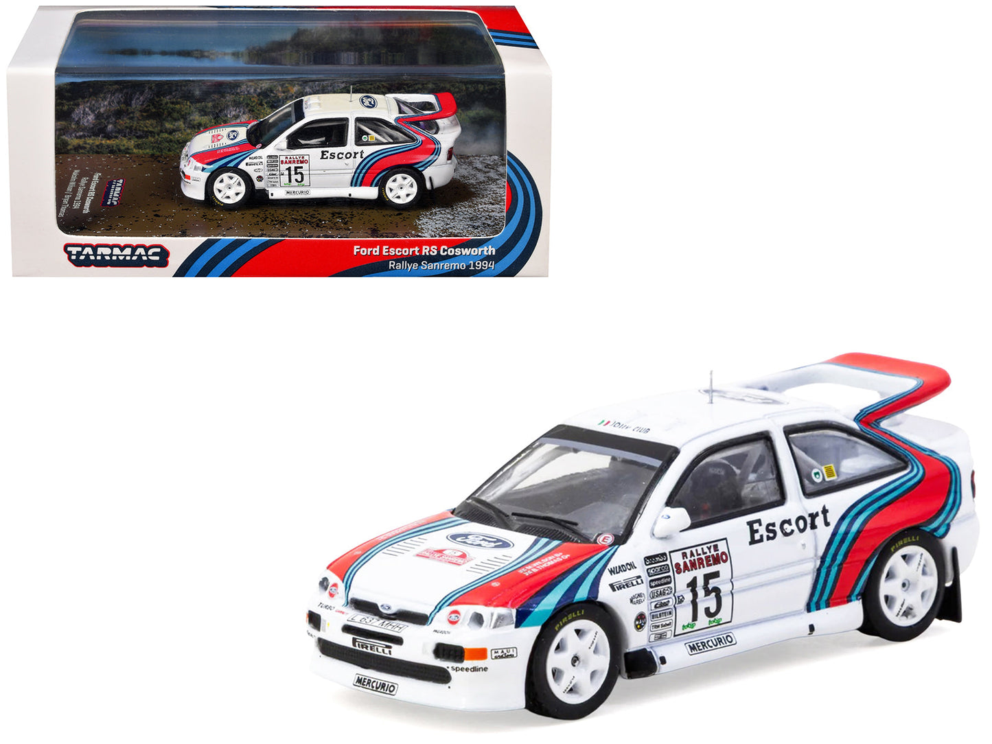 Ford Escort RS Cosworth WRC #15 Malcolm Wilson - Bryan Thomas "Rallye Sanremo" (1994) "Hobby64" Series 1/64 Diecast Model Car