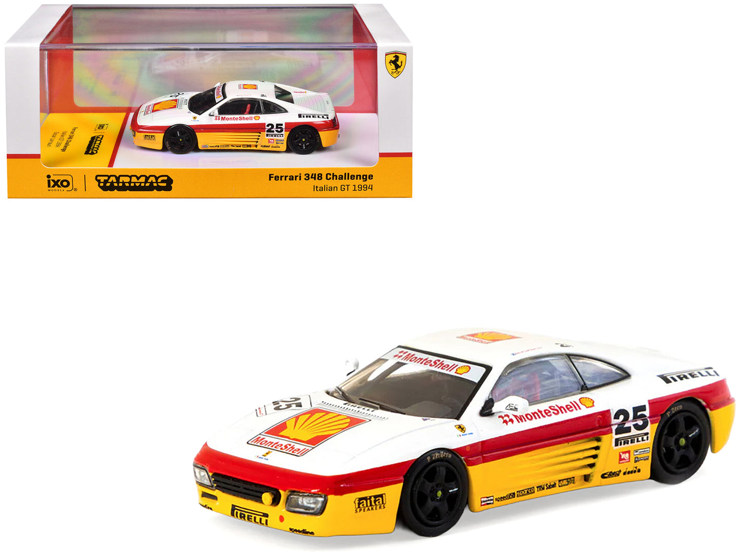 Ferrari 348 Challenge #25 Oscar Larrauri "Italian GT Championship" (1994) "Hobby64" Series 1/64 Diecast Model