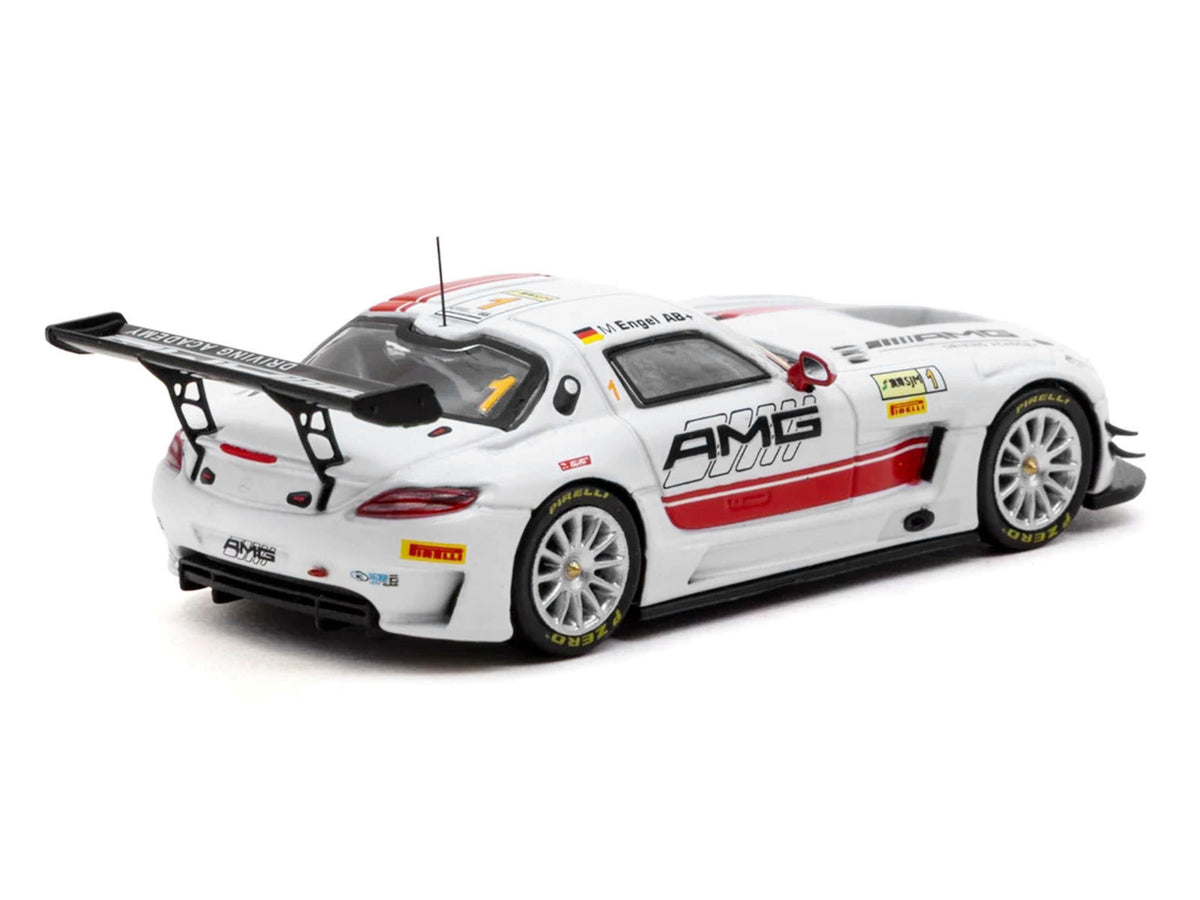 Mercedes-Benz SLS AMG GT3 #1 Maro Engel Winner "Macau GT Cup - FIA GT World Cup" (2015) with Tarmac Cards "Hobby64" Series 1/64 Diecast Model Car