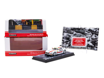 Mercedes-Benz SLS AMG GT3 #1 Maro Engel Winner "Macau GT Cup - FIA GT World Cup" (2015) with Tarmac Cards "Hobby64" Series 1/64 Diecast Model Car