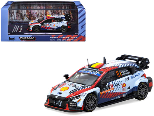 Hyundai i20 N Rally1 Hybrid #11 Thierry Neuville - Martijn Wydaeghe Winner "Rallye Monte-Carlo" (2024) "Hobby64" Series 1/64 Diecast Model