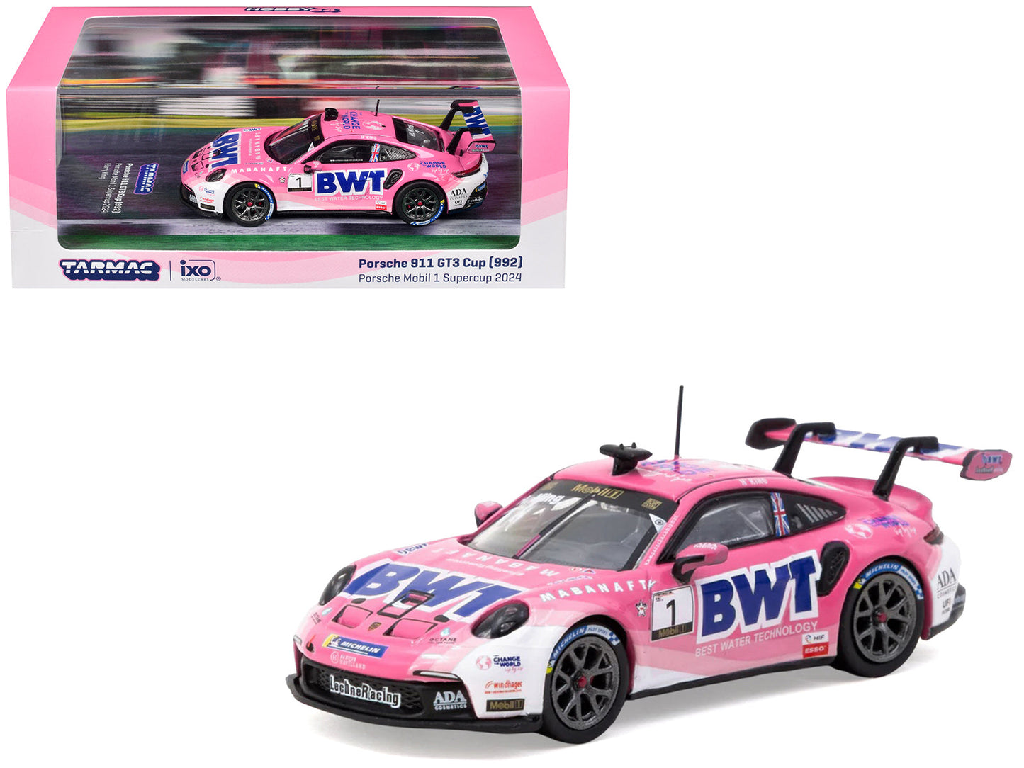 Porsche 911 GT3 Cup (992) #1 Harry King "Porsche Mobil 1 Supercup" (2024) "Hobby64" Series 1/64 Diecast Model Car
