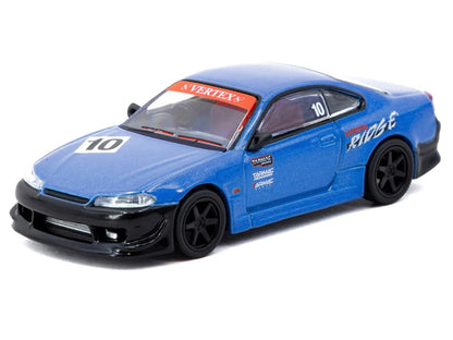Nissan Vertex Silvia (S15) RHD (Right Hand Drive) #10 "Tarmac Works 10th Anniversary" Blue Metallic "Global64" 1/64 Diecast Model Car