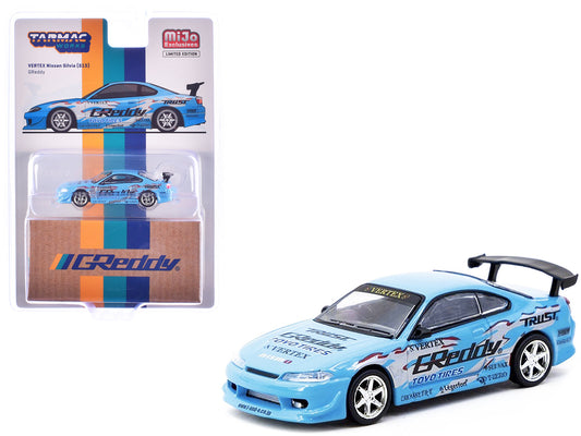 Nissan Silvia (S15) Vertex RHD (Right Hand Drive) "GReddy" Light Blue "Global64" Series 1/64 Diecast Model