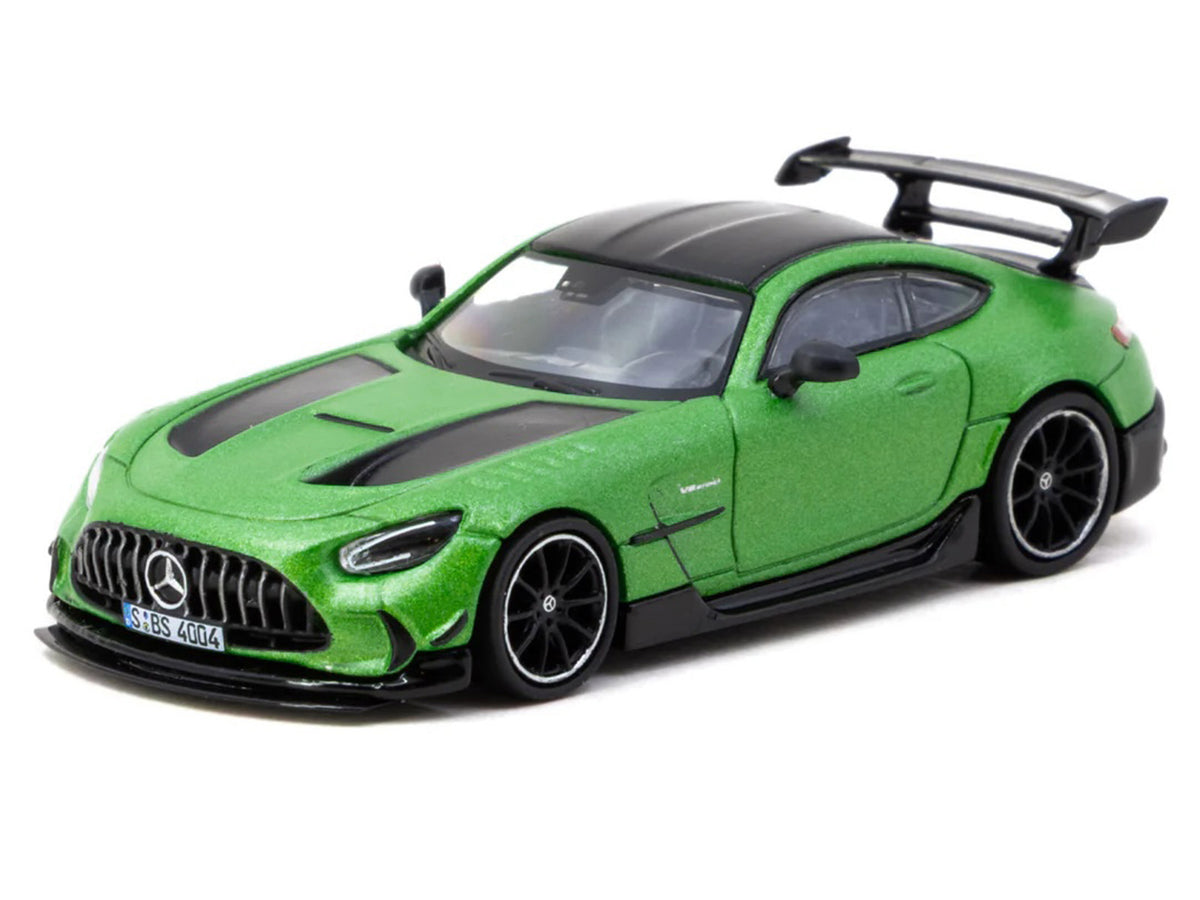 Mercedes-Benz AMG GT Black Series Green Metallic with Black Top and Hood Stripes 1/64 Diecast Model