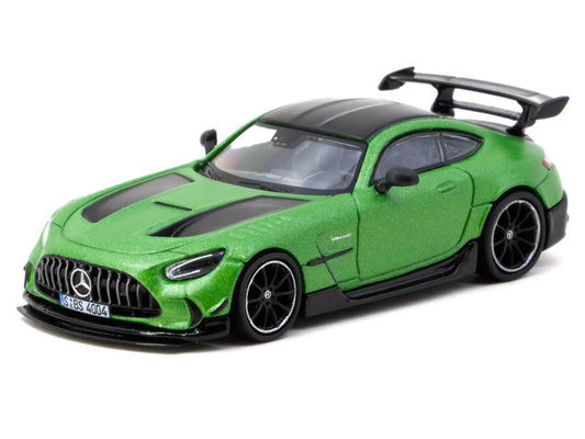 Mercedes-Benz AMG GT Black Series Green Metallic with Black Top and Hood Stripes 1/64 Diecast Model