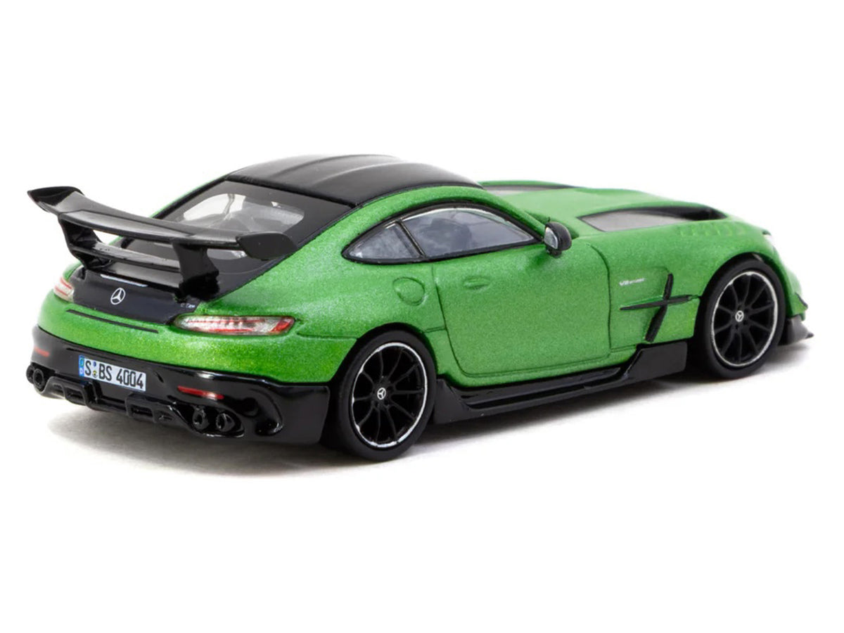 Mercedes-Benz AMG GT Black Series Green Metallic with Black Top and Hood Stripes 1/64 Diecast Model
