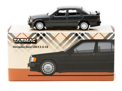Mercedes-Benz 190 E 2.3-16 Blue-Black Metallic "Global64" Series 1/64 Diecast Model Car