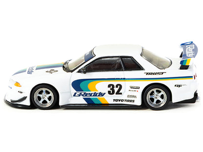 Nissan Skyline GT-R (R32) Widebody RHD (Right Hand Drive) #32 "Greddy - Jonsibal Designworks" White with Stripes "Global64" Series 1/64 Diecast Model