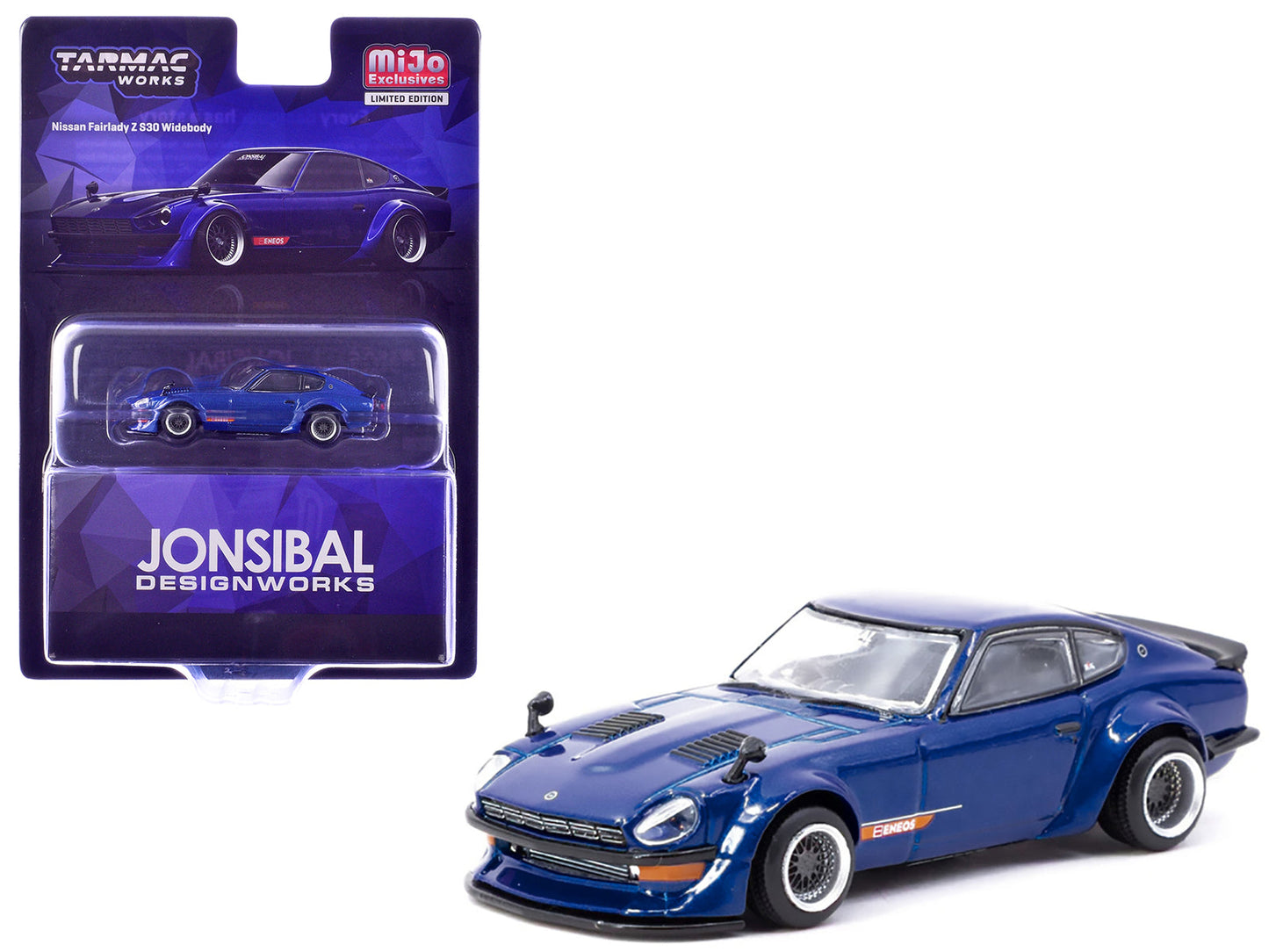Nissan Fairlady Z S30 Widebody RHD (Right Hand Drive) "Designed by Jon Sibal" Blue Metallic "Global64" Series 1/64 Diecast Model Car